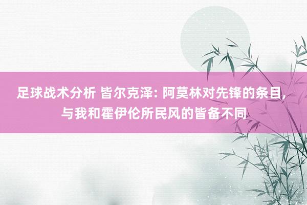 足球战术分析 皆尔克泽: 阿莫林对先锋的条目, 与我和霍伊伦所民风的皆备不同